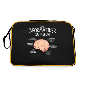 Informatiker Gehirn Informatik - Retro Tasche - Schwarz/Gold - Hinten