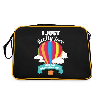 Hot Air Balloons - Retro Tasche - Schwarz/Gold - Hinten