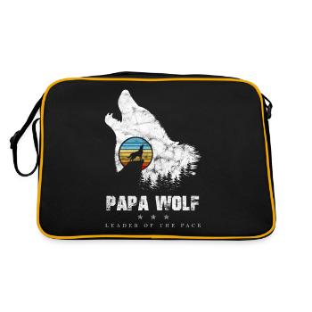 Papa Wolf Chef de meute Fête des Pères De Wolf Vintage - Sac Retro - noir/or - Dos