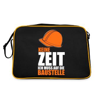 KEINE ZEIT ICH MUSS AUF DIE BAUSTELLE - Retro Tasche - Schwarz/Gold - Hinten