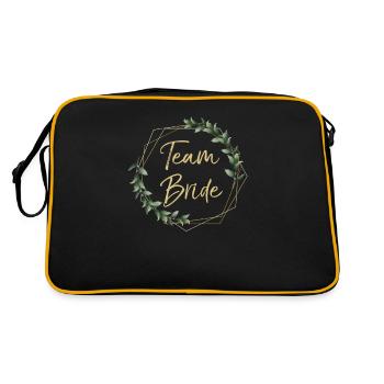 Team Bride Hochzeit JGA Outfit - Retro Tasche - Schwarz/Gold - Hinten