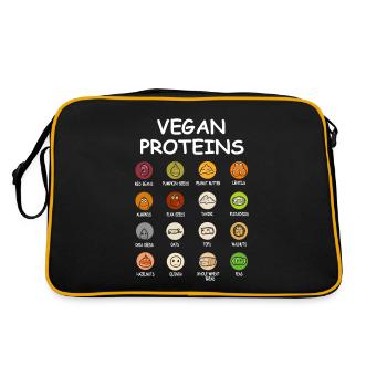 Vegan Protein Sources Vegan Vegetarian - Retro Bag - black/gold - Back