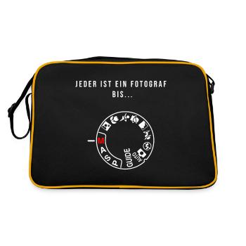 Fotografie Fotograf - Retro Tasche - Schwarz/Gold - Hinten