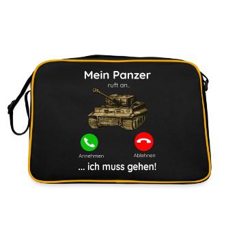 Panzerkampfwagen Tiger Panzer Militär Weltkrieg - Retro Tasche - Schwarz/Gold - Hinten
