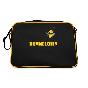 Kosename Hummelchen Geschenkidee - Retro Tasche - Schwarz/Gold - Hinten