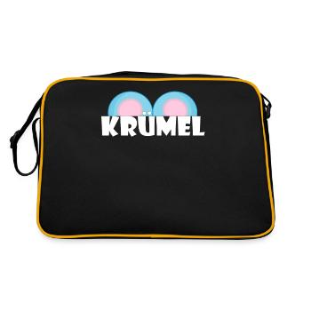 Kosename Krümel Geschenkidee - Retro Tasche - Schwarz/Gold - Hinten