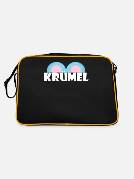 Kosename Krümel Geschenkidee - Retro Tasche - Schwarz/Gold - Hinten