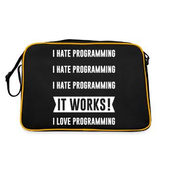 Programmer - I HATE PROGRAMMING - Retro Bag - black/gold - Back