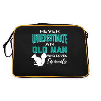 Squirrel T-Shirt For Men Who Love Squirrels - Retro Tasche - Schwarz/Gold - Hinten