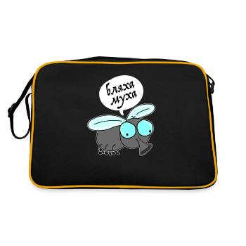 Blacha Mucha Russland Russisch Kyrillisch Russe - Retro Tasche - Schwarz/Gold - Hinten
