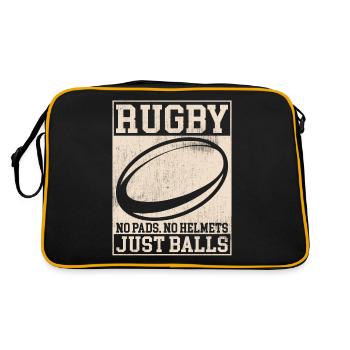 Rugby No Pads No Helmet Just Balls Rugby Player - Retro Tasche - Schwarz/Gold - Hinten