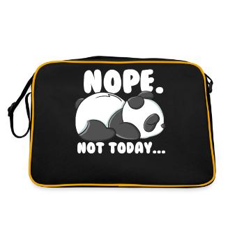 Lazy Panda Nope Not Today Funny Panda - Retro Bag - black/gold - Back