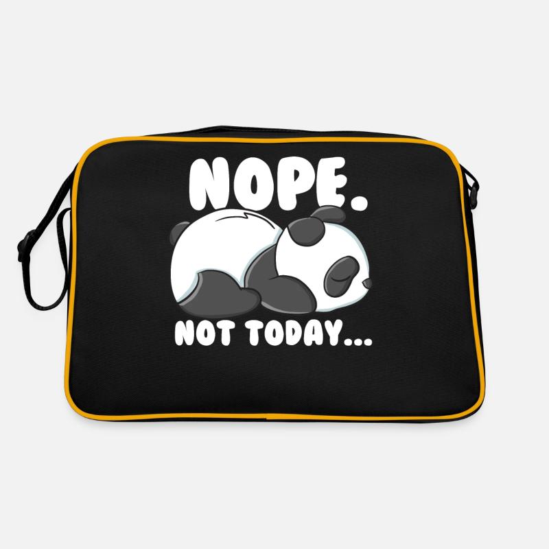Fauler Panda heute nicht Lustiger Panda Retro Tasche