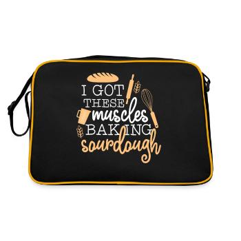 Bread baking baker bakery bread baker dough - Retro Bag - black/gold - Back