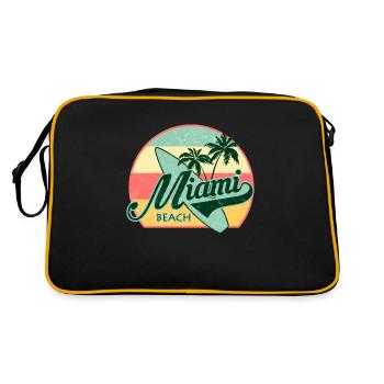 Miami Beach Summer Holiday USA 70s Touriste - Sac Retro - noir/or - Dos