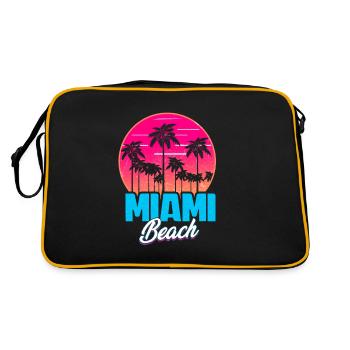 Miami Beach Summer Holiday USA 70s Touriste - Sac Retro - noir/or - Dos