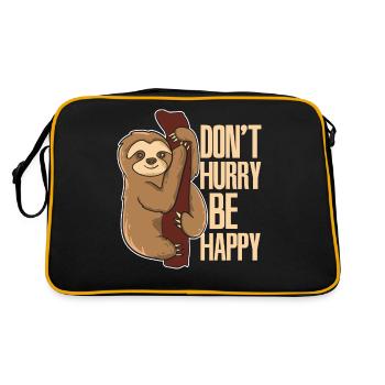 Faultiere haben es nicht eilig Faultier - Retro Tasche - Schwarz/Gold - Hinten