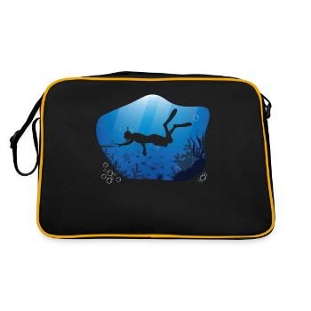 Apnea Graphic Apnea Diver Apnea Diving Ocean - Retro Bag - black/gold - Back