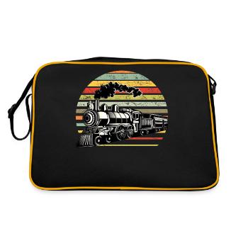 Cadeau de chemin de fer rétro conducteur de locomotive - Sac Retro - noir/or - Dos