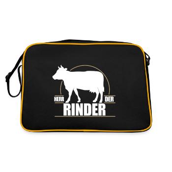 Herr der Rinder - Retro Tasche - Schwarz/Gold - Hinten