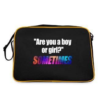 are you a boy or girl sometimes.. - Retro Tasche - Schwarz/Gold - Hinten
