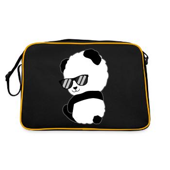 Panda mignon lunettes de soleil cadeau ours panda - Sac Retro - noir/or - Dos