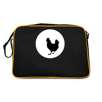 T-SHIRT Poulet et Lune - Sac Retro - noir/or - Dos