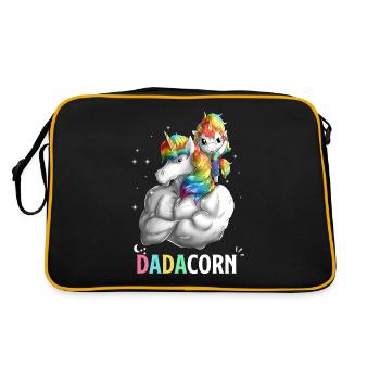 Dadacorn - Magischer Einhorn-Dad - Retro Tasche - Schwarz/Gold - Hinten