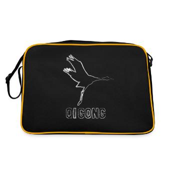 Qigong Qi Gong Tai Chi Thai Chigong Yoga - Retro Tasche - Schwarz/Gold - Hinten