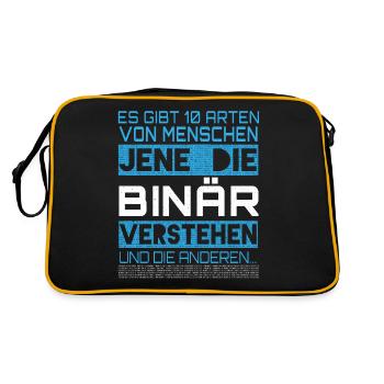 Es Gibt 10 Arten Von Menschen Jene Die Binär Verst - Retro Tasche - Schwarz/Gold - Hinten