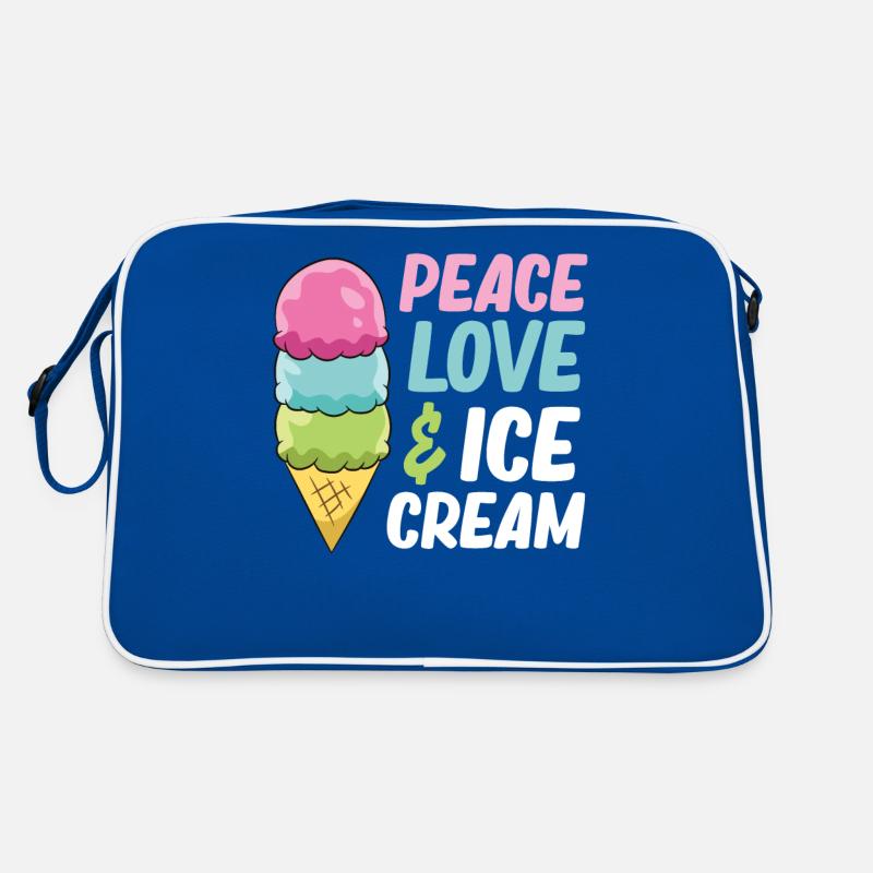 Sommer Eiscreme Kinder Frieden Liebe und Eiscreme Retro Tasche