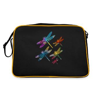 Libelle - Retro Tasche - Schwarz/Gold - Hinten