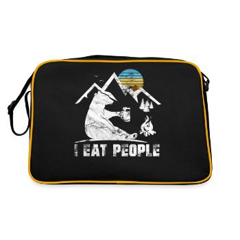 I Hate People I Eat People Camping Geschnek Hiking - Retro Bag - black/gold - Back