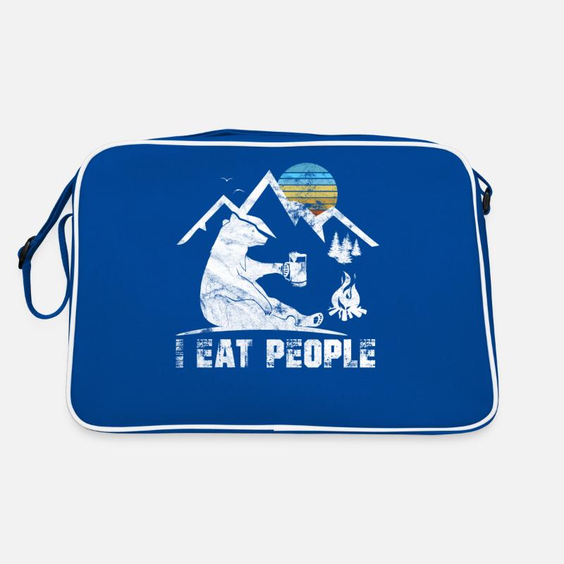 I Hate People I Eat People Camping Geschnek Hiking Retro Tasche