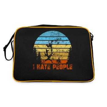 I Hate People I Eat People Camping Geschnek Bär - Retro Bag - black/gold - Back