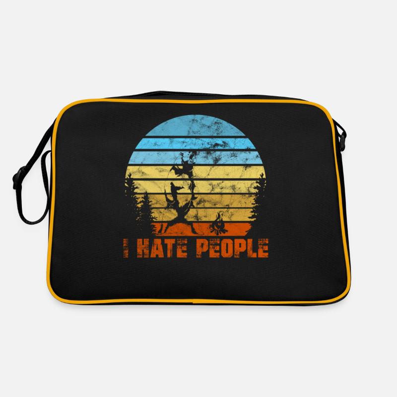 I Hate People I Eat People Camping Geschnek Bär Retro Tasche
