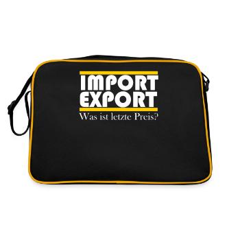 Import Export Geschäft Autohandel - Retro Tasche - Schwarz/Gold - Hinten