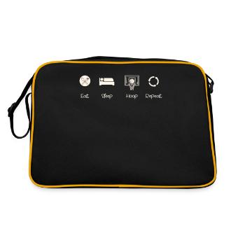 Basketball Eat Sleep Hoop Repeat - Retro Tasche - Schwarz/Gold - Hinten