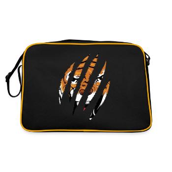 tiger face - Retro Bag - black/gold - Back