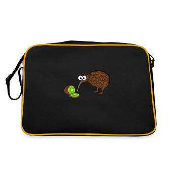 Oiseau kiwi Nouvelle-Zélande drôle - Sac Retro - noir/or - Dos