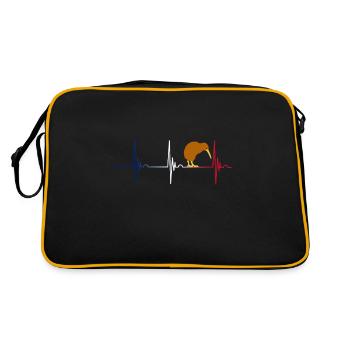 Oiseau kiwi Nouvelle-Zélande drôle - Sac Retro - noir/or - Dos