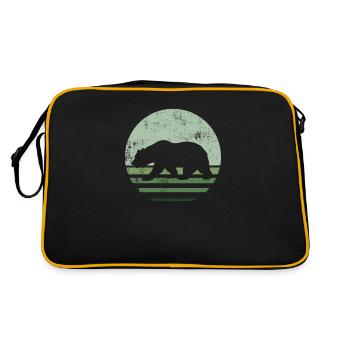 Retro Brown Bear - Retro Tasche - Schwarz/Gold - Hinten