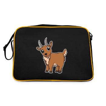 Mignon chèvre agneau cadeau ferme - Sac Retro - noir/or - Dos