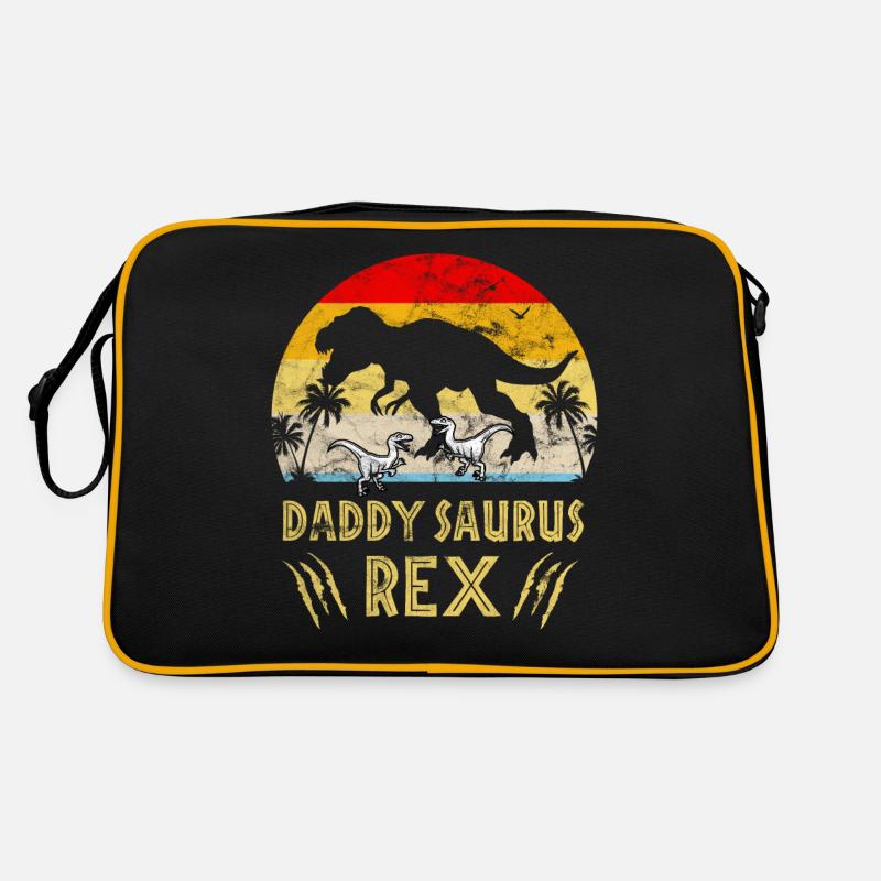 Daddy Saurus Rex Vatertag Papa Saurus Geschenk Retro Tasche