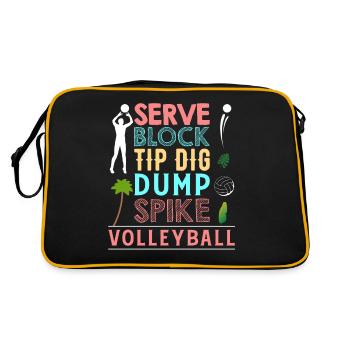 Volley-ball - Serve Block Tip Dig Dump Spike - Sac Retro - noir/or - Dos