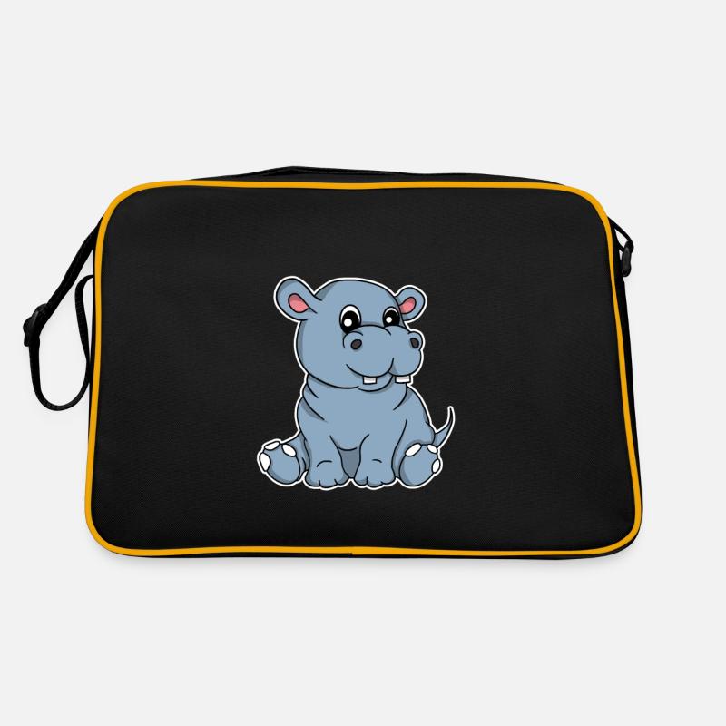 Hippopotame Doux Hippopotame Cadeau Sac Retro