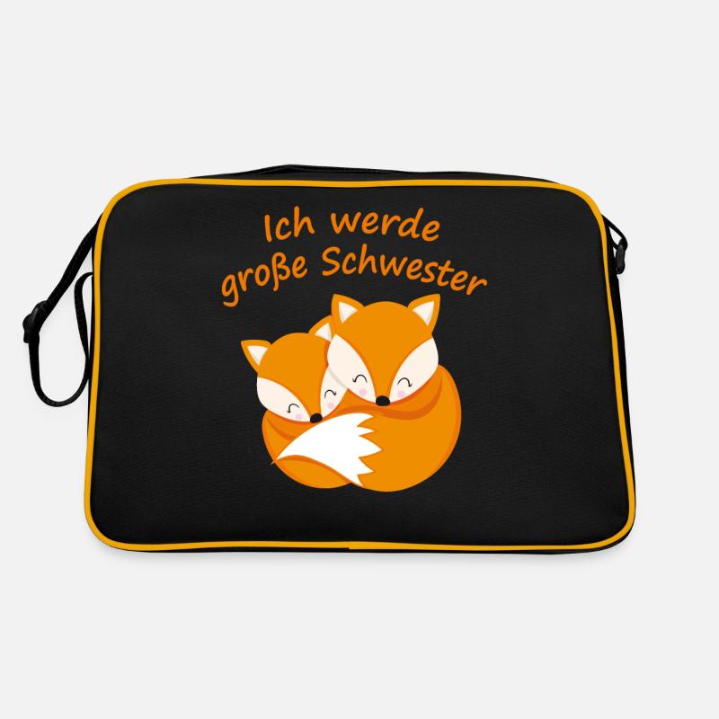 Ich werde Große Schwester Geschenk Mädchen Fuchs Retro Tasche
