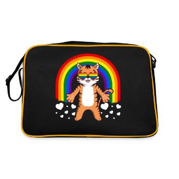 Tiger Gay Pride LGBT Rainbow - Retro Bag - black/gold - Back