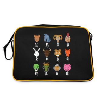 Signe du zodiaque chinois horoscope astrologie - Sac Retro - noir/or - Dos