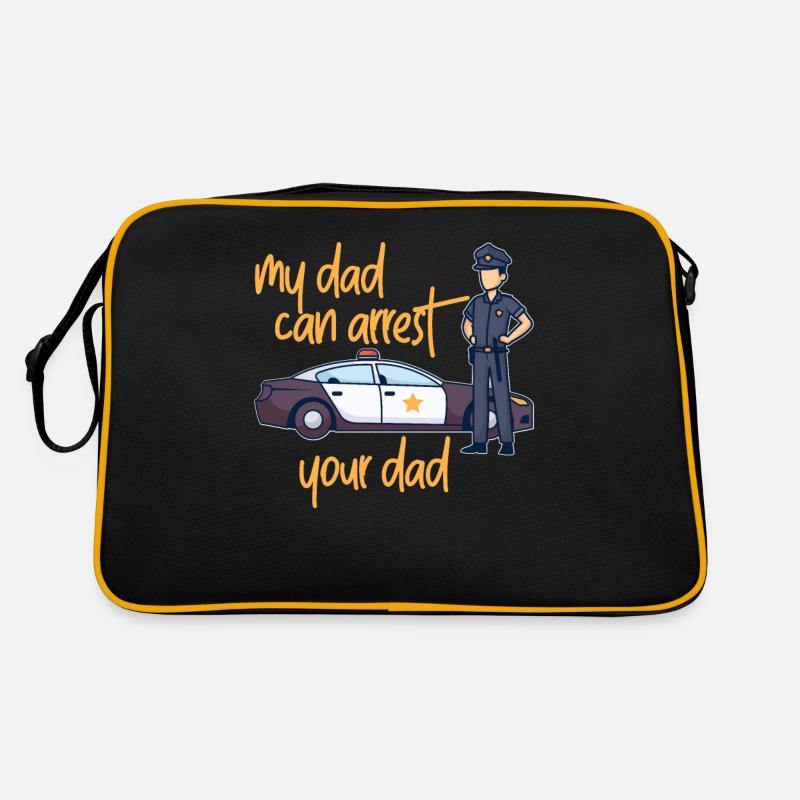 Polizist Polizei Kinder Vater Retro Tasche